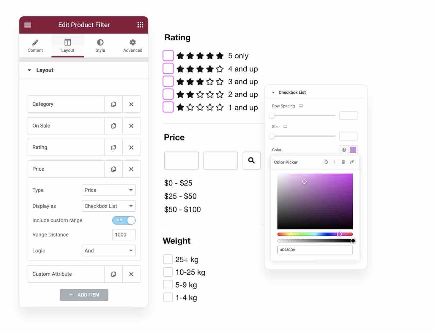 Jupiter X2 allows you to create advanced search filters on your WooCommerce store.
