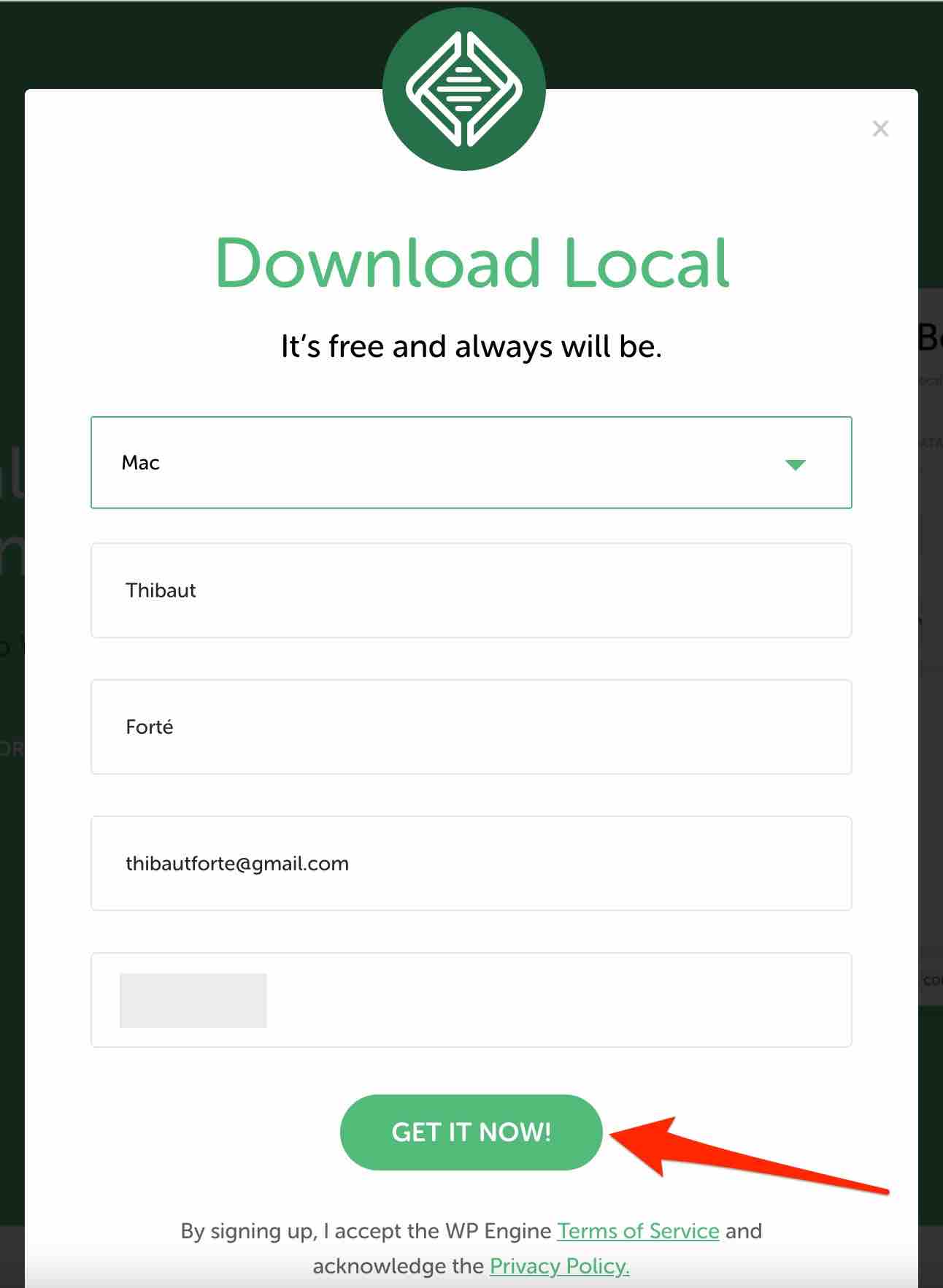 Download the Local software.