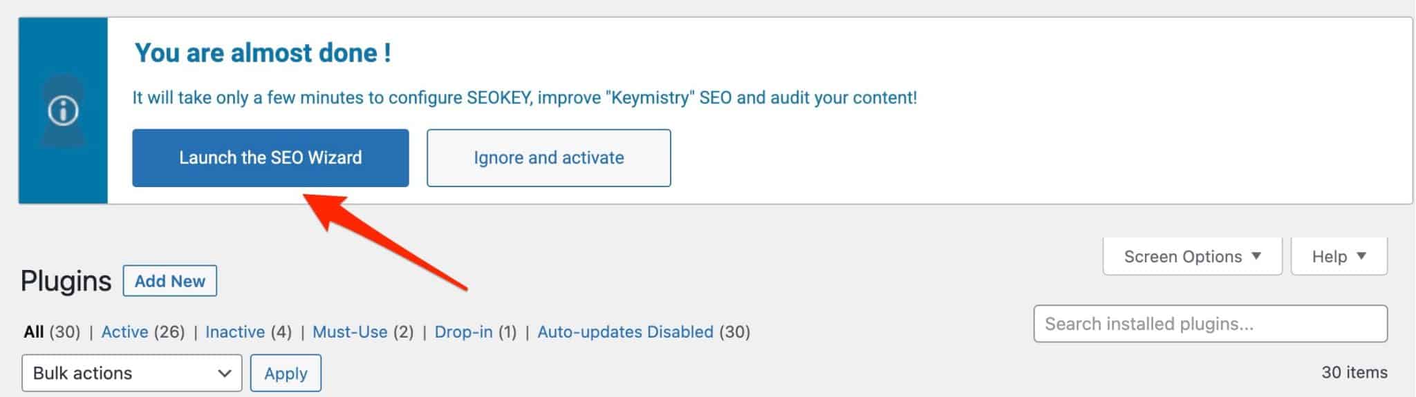 SEOKEY has a configuration wizard to help you set it up. 