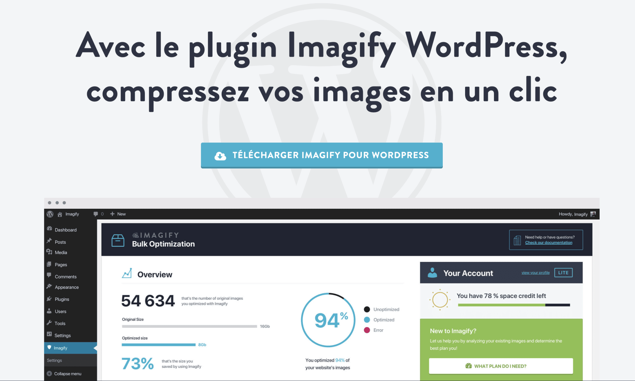 Imagify permet d'optimiser les images de votre site WordPress.
