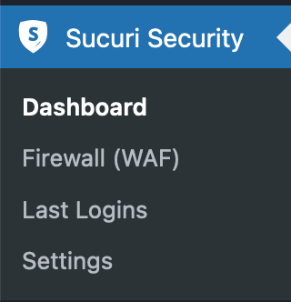 The Sucuri Security plugin menu.
