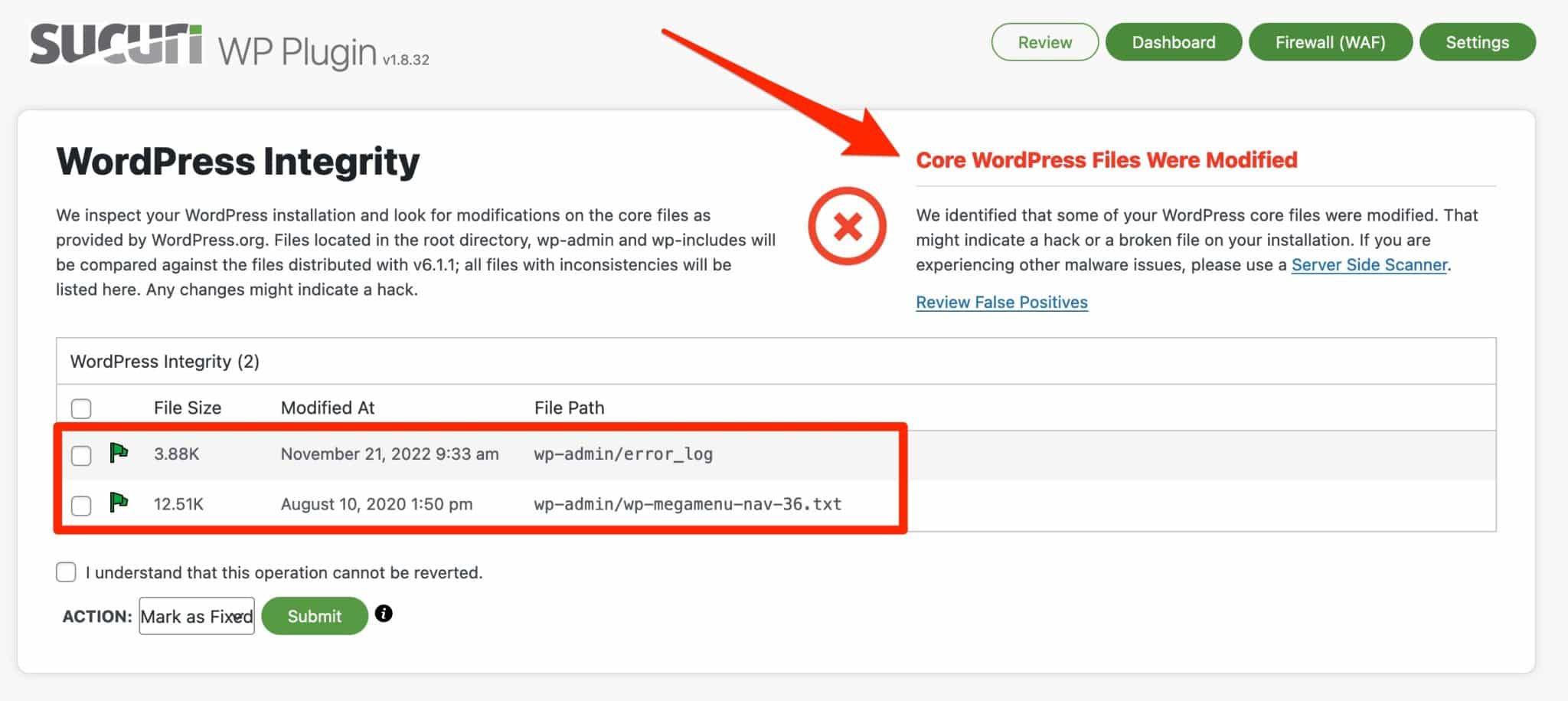 Sucuri can let you know if your WordPress core files have been edited.