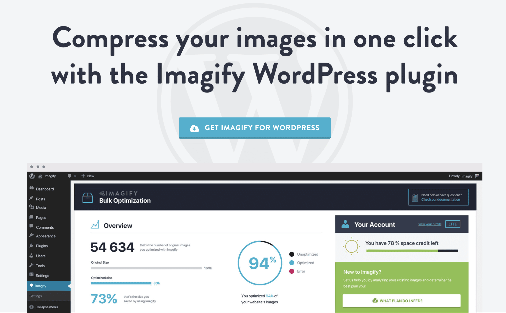 Imagify allows you to optimize the images on your WordPress site.