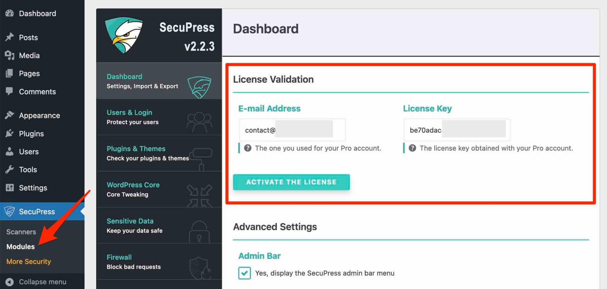 Using SecuPress Pro requires a license.