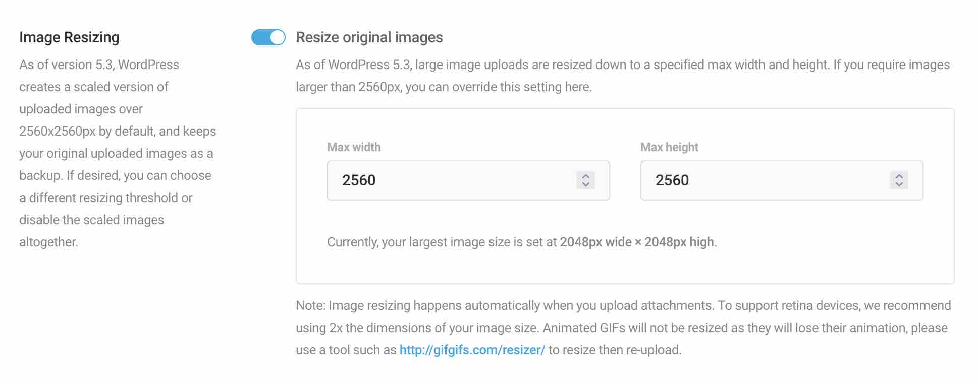 Smush allows you to resize your images.