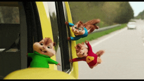 Alvin et les Chipmunks en course-poursuite.