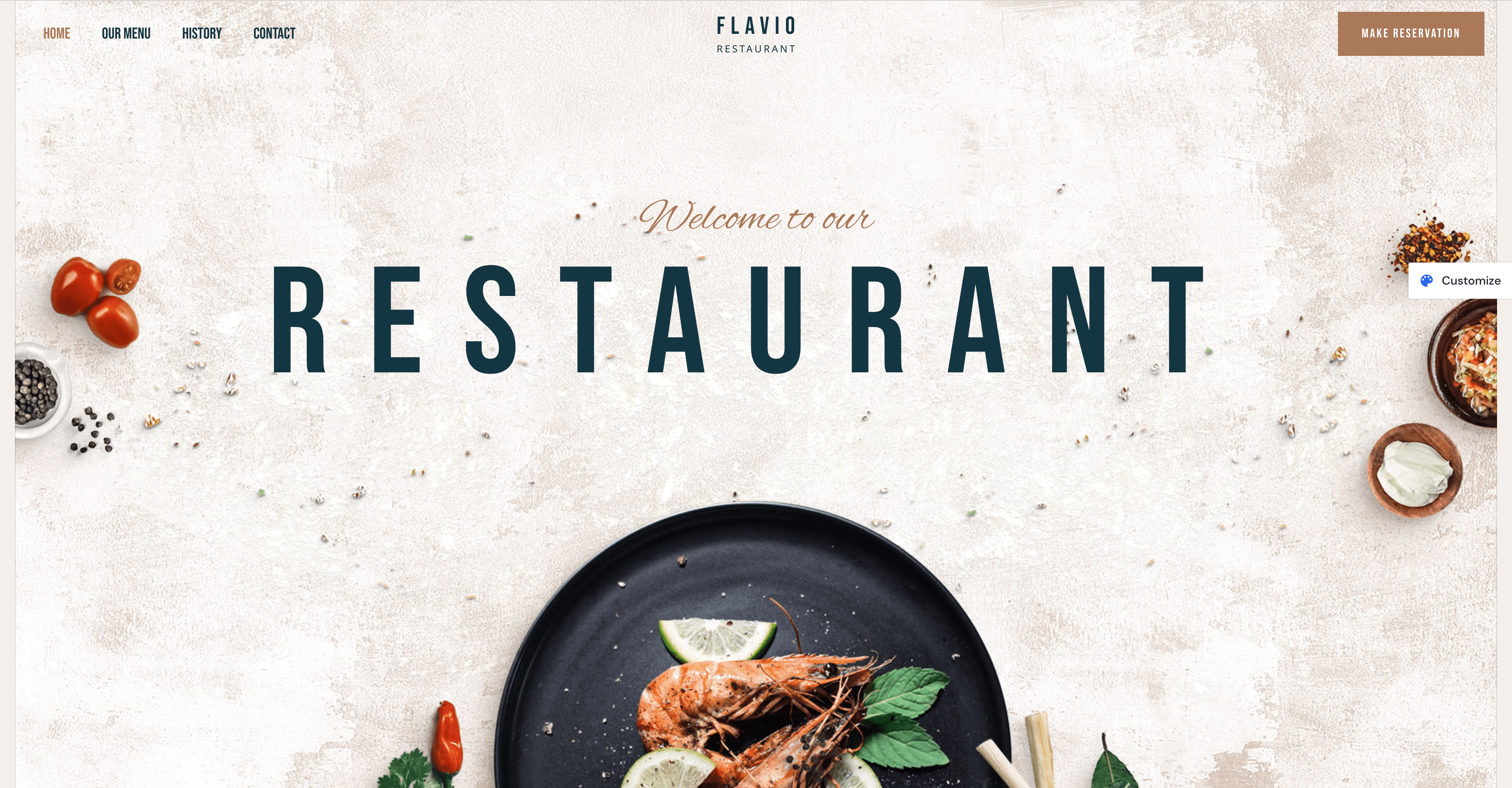 The Astra WordPress theme offers templates for restaurants.