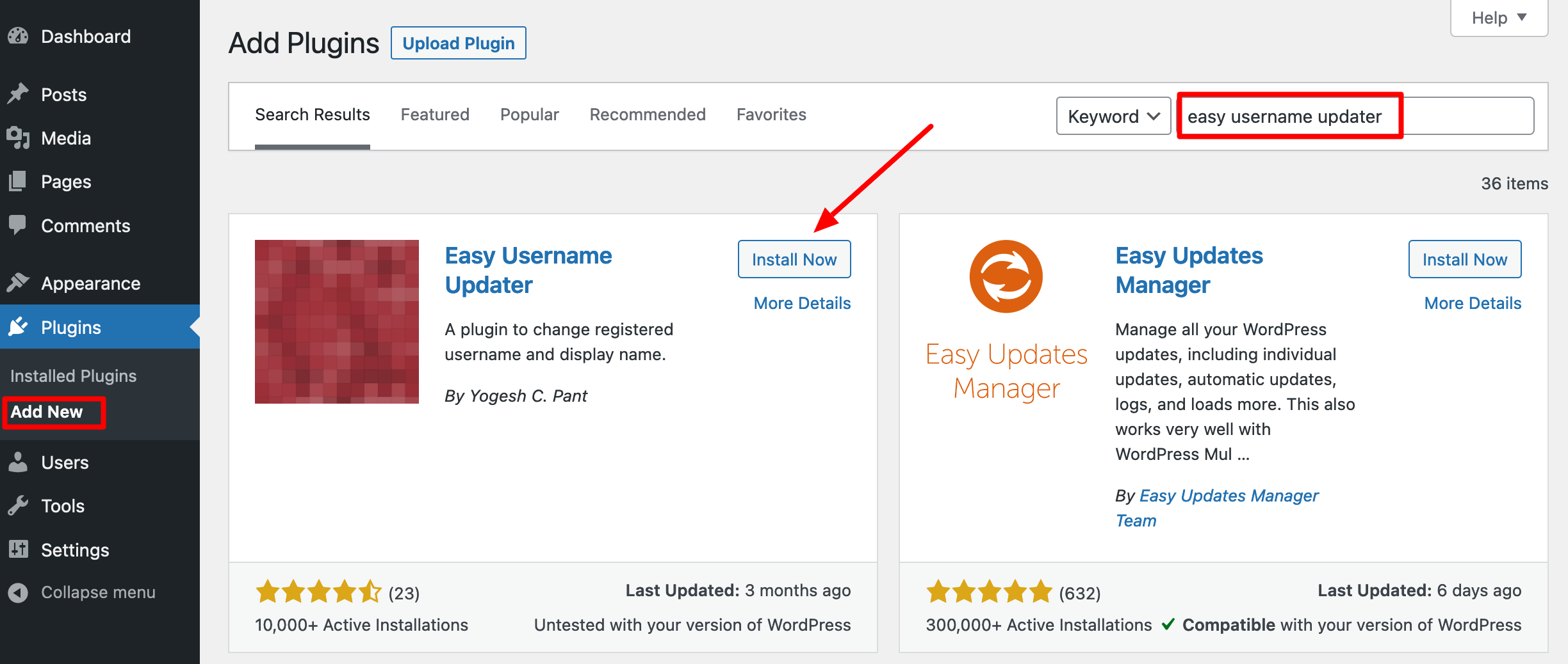 The Easy Username Updater plugin allows you to change your WordPress username.