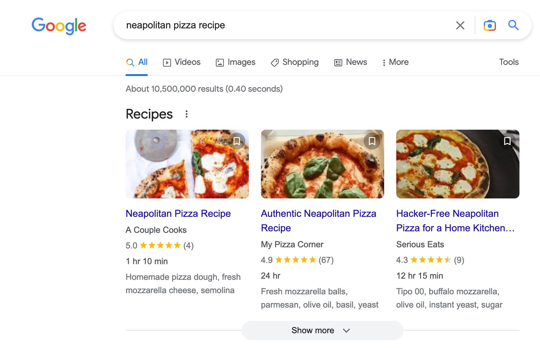 Example of rich snippets on Google.