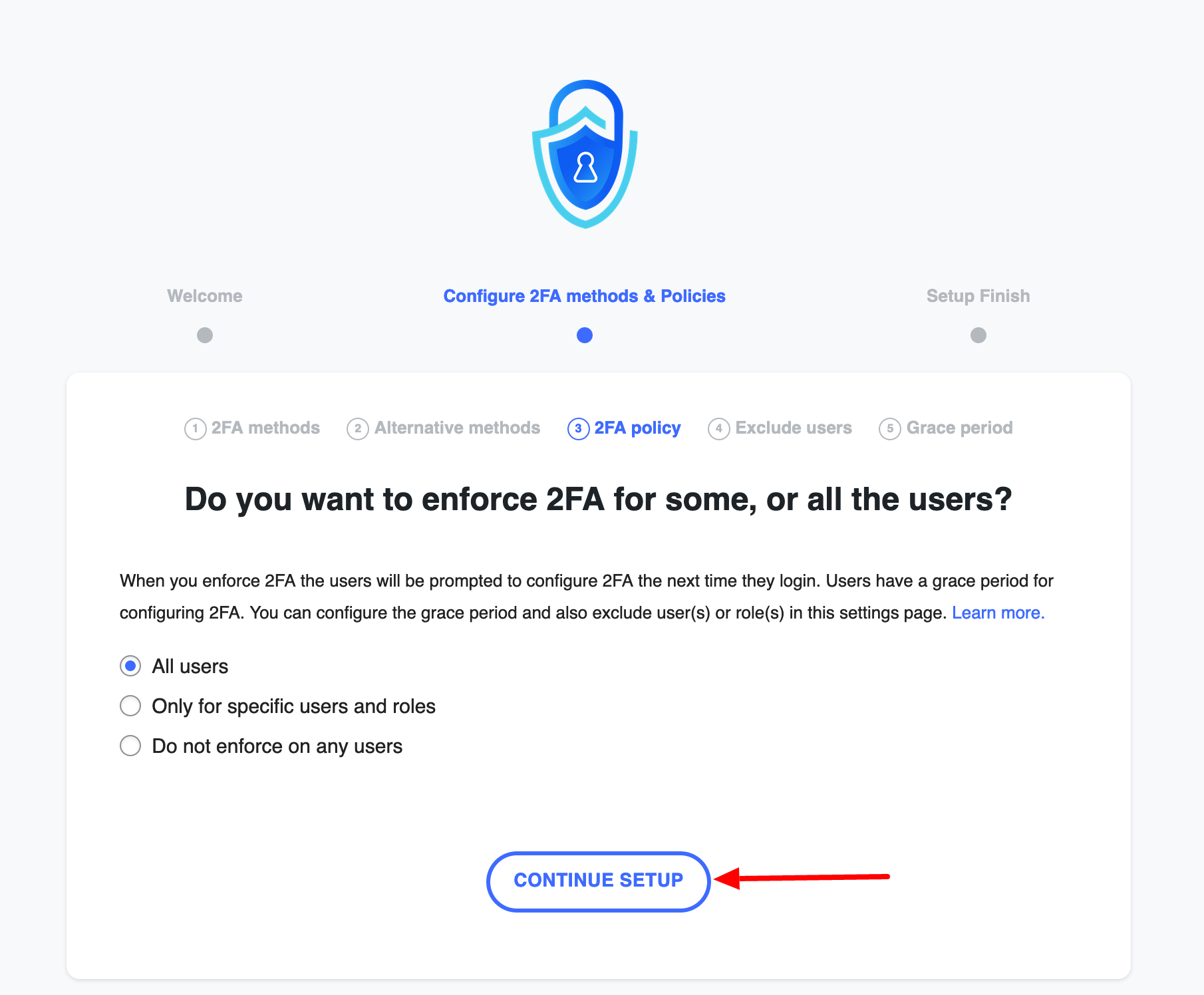 WP 2FA allows you to choose which users will be required to dual authenticate.