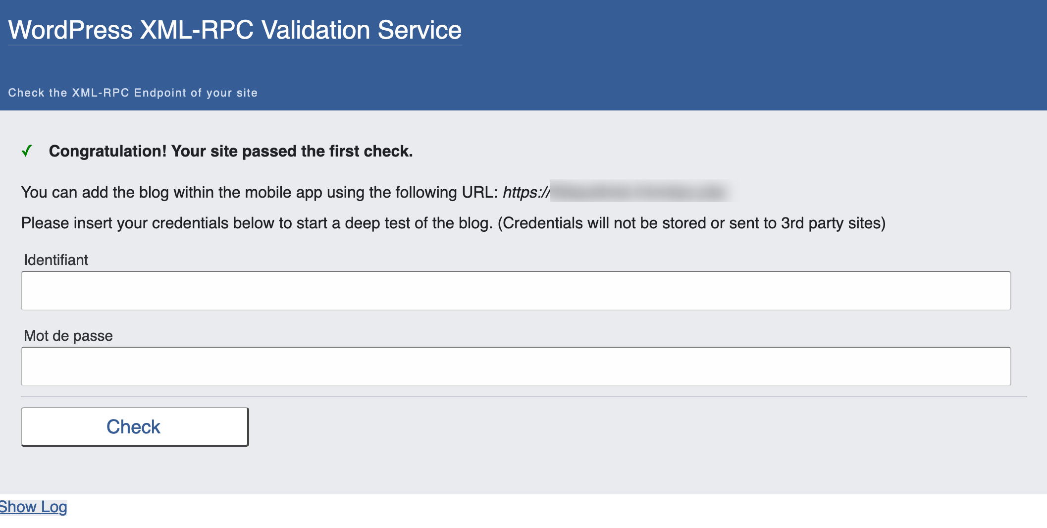 W3C's validation tool shows that the XML-RPC protocol is active on this site.