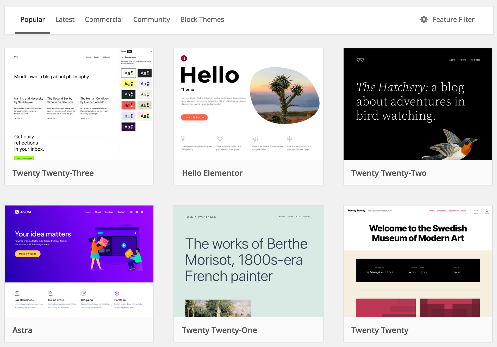 The directory of WordPress themes.
