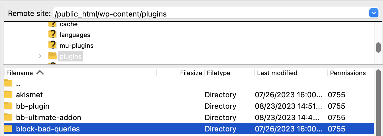 Plugins can also be installed by adding them to your site's root folder via an FTP client.