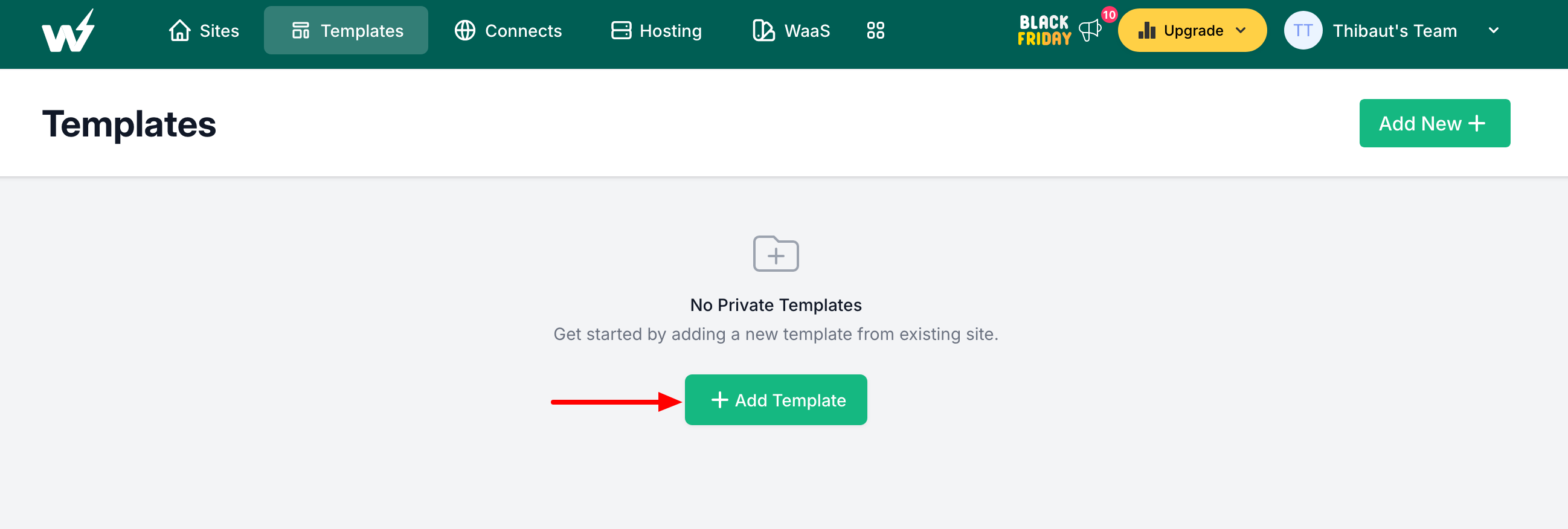 You can add a new template in the "Templates" tab in InstaWP.