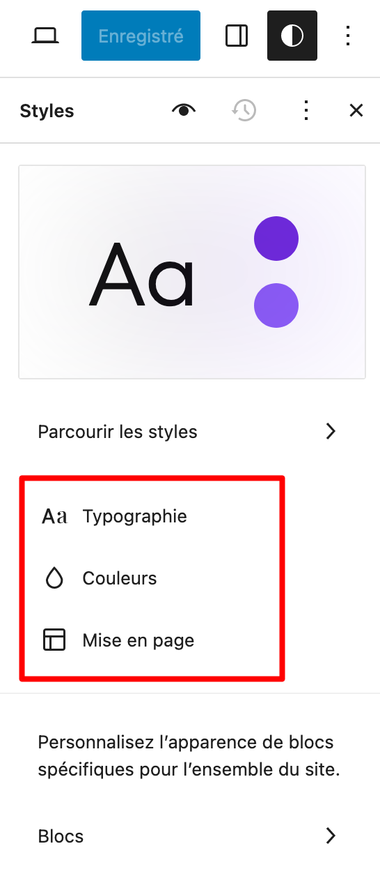 Powder, via l'Edition de site, permet de gérer au global la typographie, les couleurs et la mise en page de votre site.