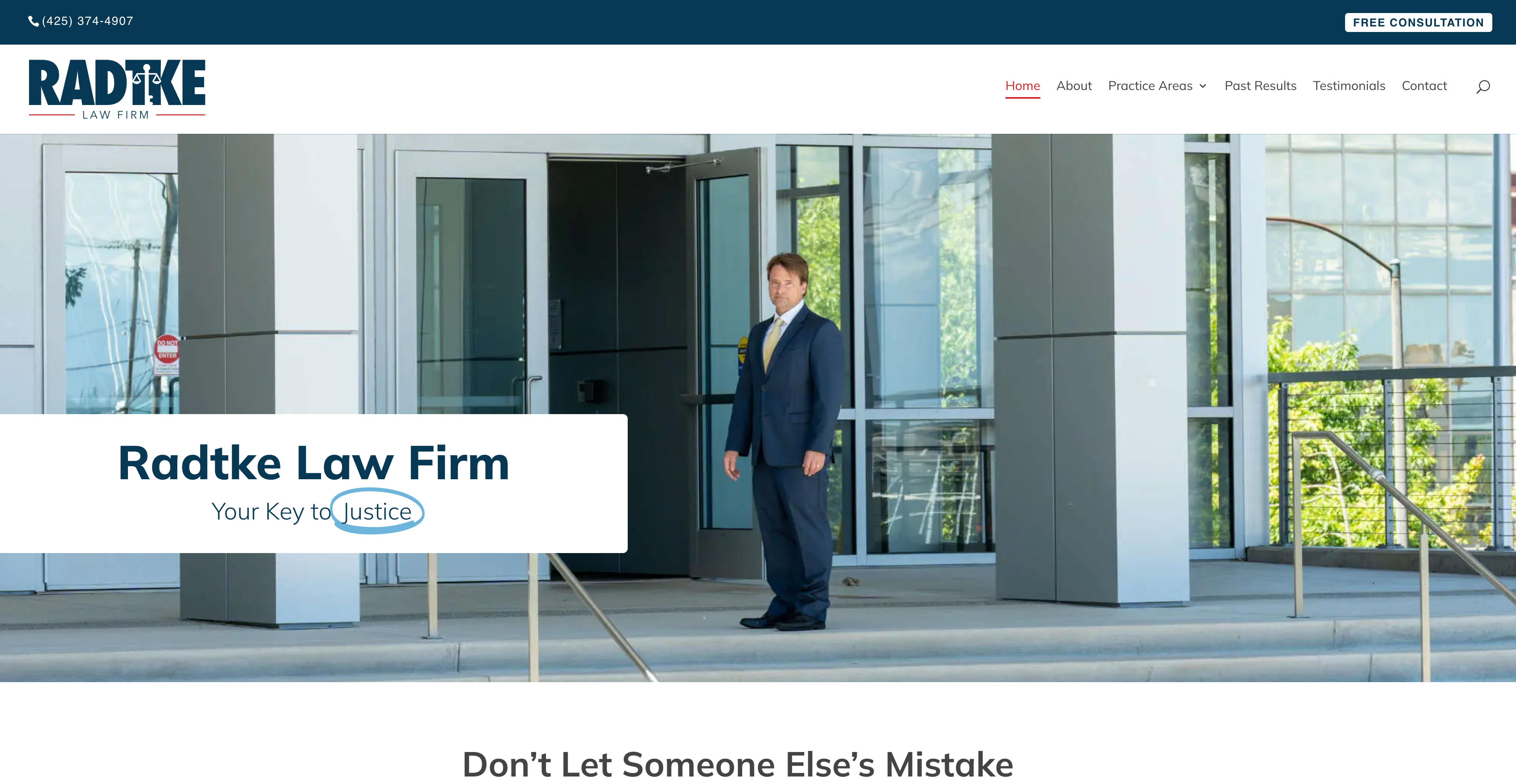 Le site internet d'avocat de Radtke Law Firm