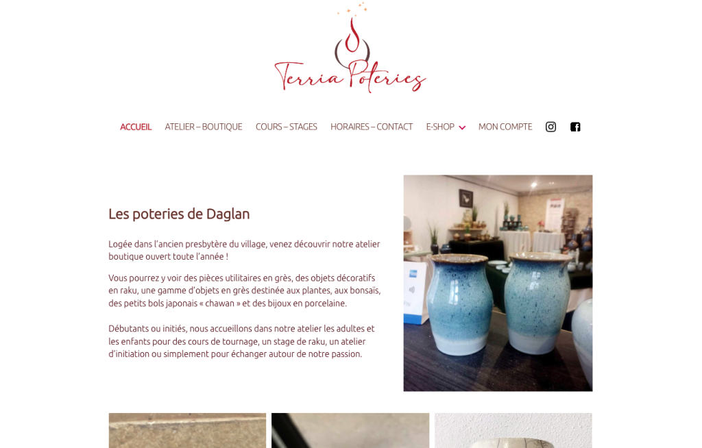 Exemple site artisan potier