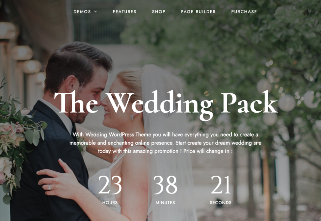 Exemple de site de mariage WordPress