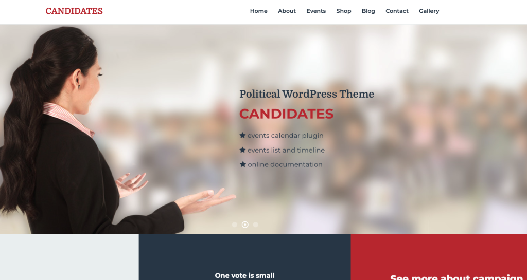 Exemple de site de candidat à une élection