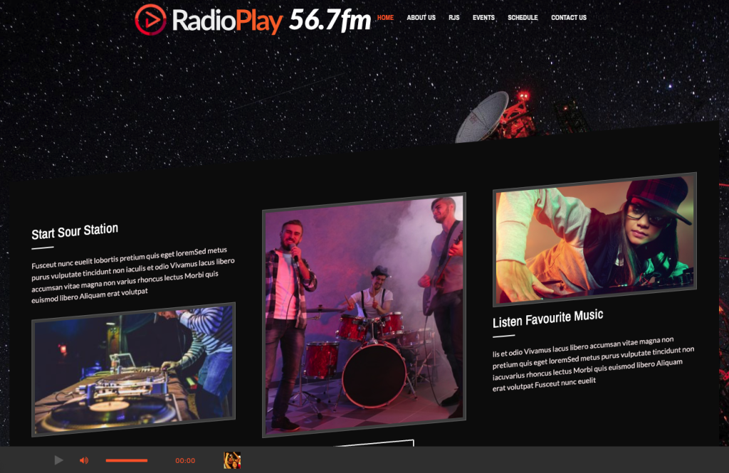 Exemple de site web de radio