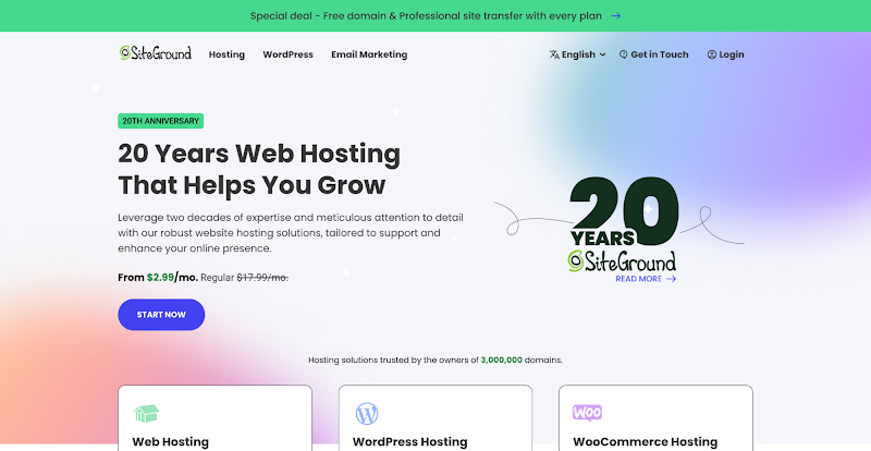 WordPress hosting with SiteGround.