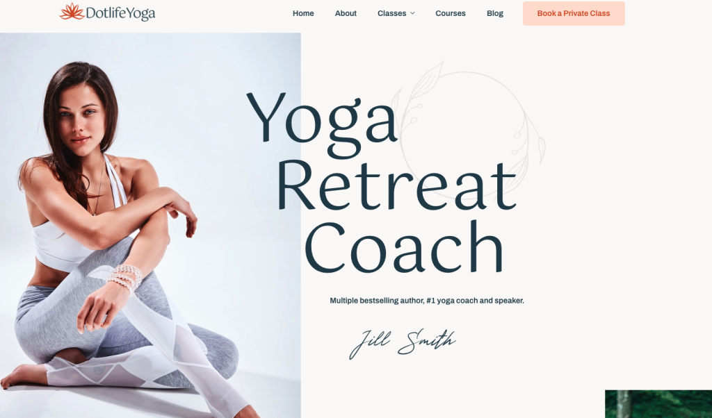Exemple de site internet de coach en yoga