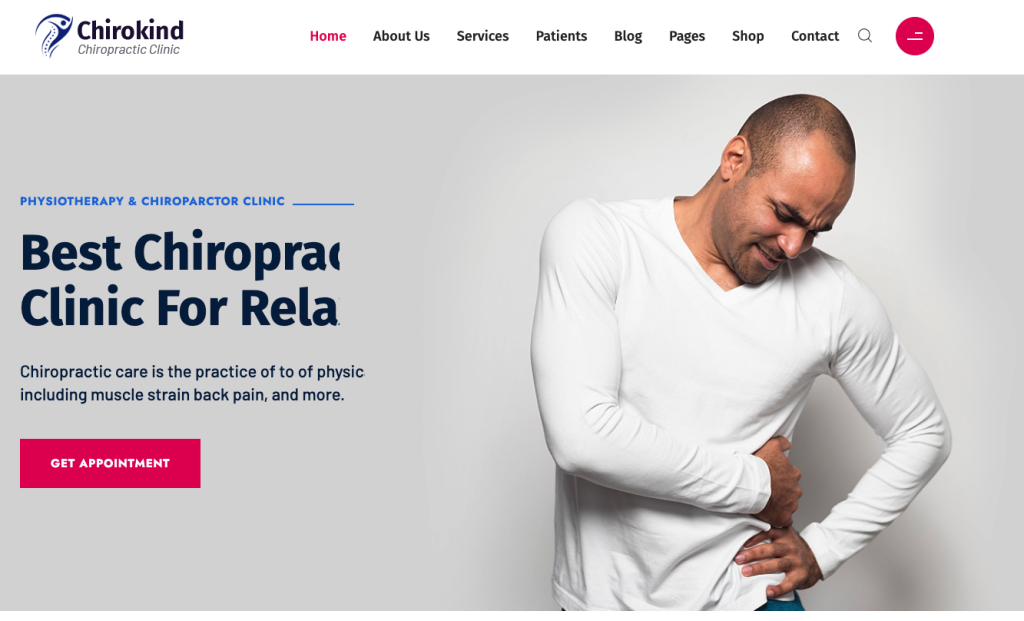 Modèle de site internet pour les ostéopathes et chiropracteurs